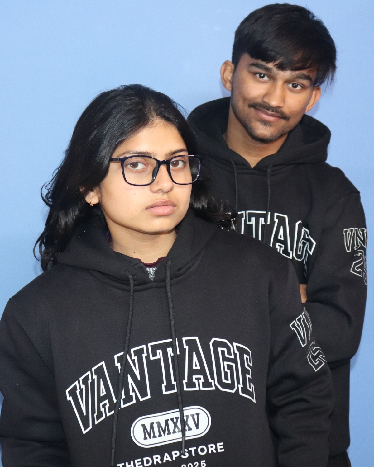 Home vantage loose fit printed hoodie black